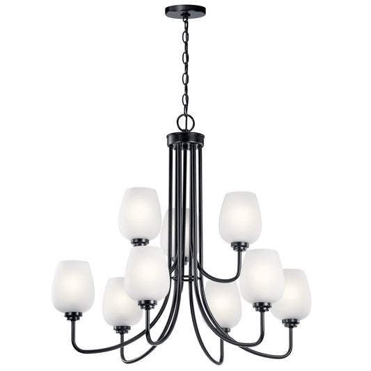 Kichler Valserrano 9 -Light Black Traditional For Use in Bedrooms, Dining Rooms, Foyers, Kitchens, Living Rooms Chandelier 1958931