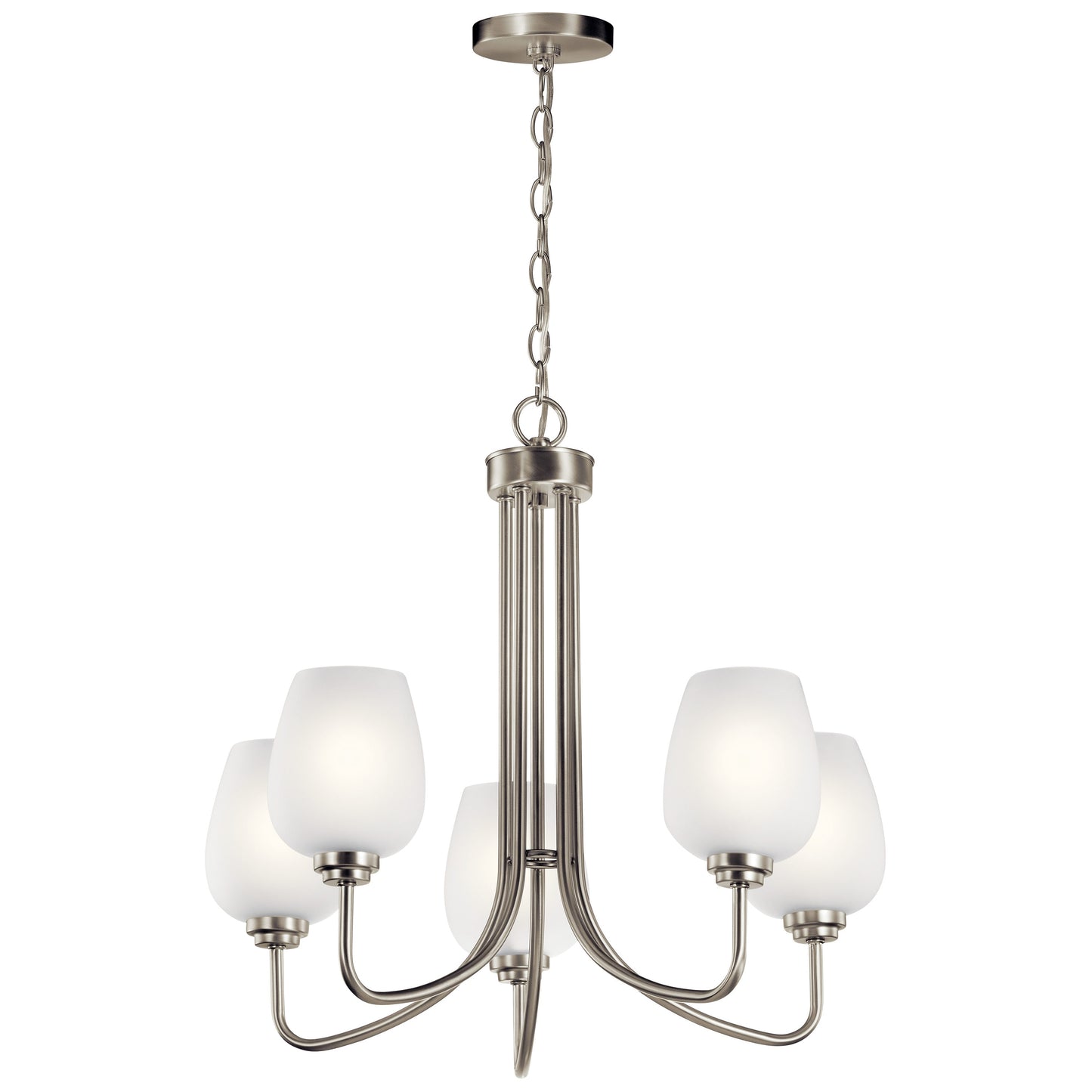 Kichler Valserrano 5 -Light Brushed Nickel Traditional For Use in Bedrooms, Dining Rooms, Foyers, Kitchens, Living Rooms Chandelier 1958887