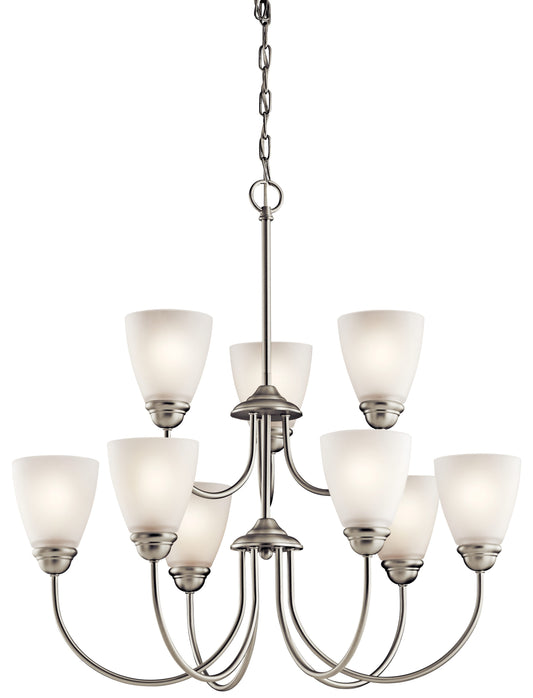 Kichler Jolie 9 -Light Brushed Nickel Transitional For Use in Dining Rooms, Foyers, Living Rooms Chandelier 1252717