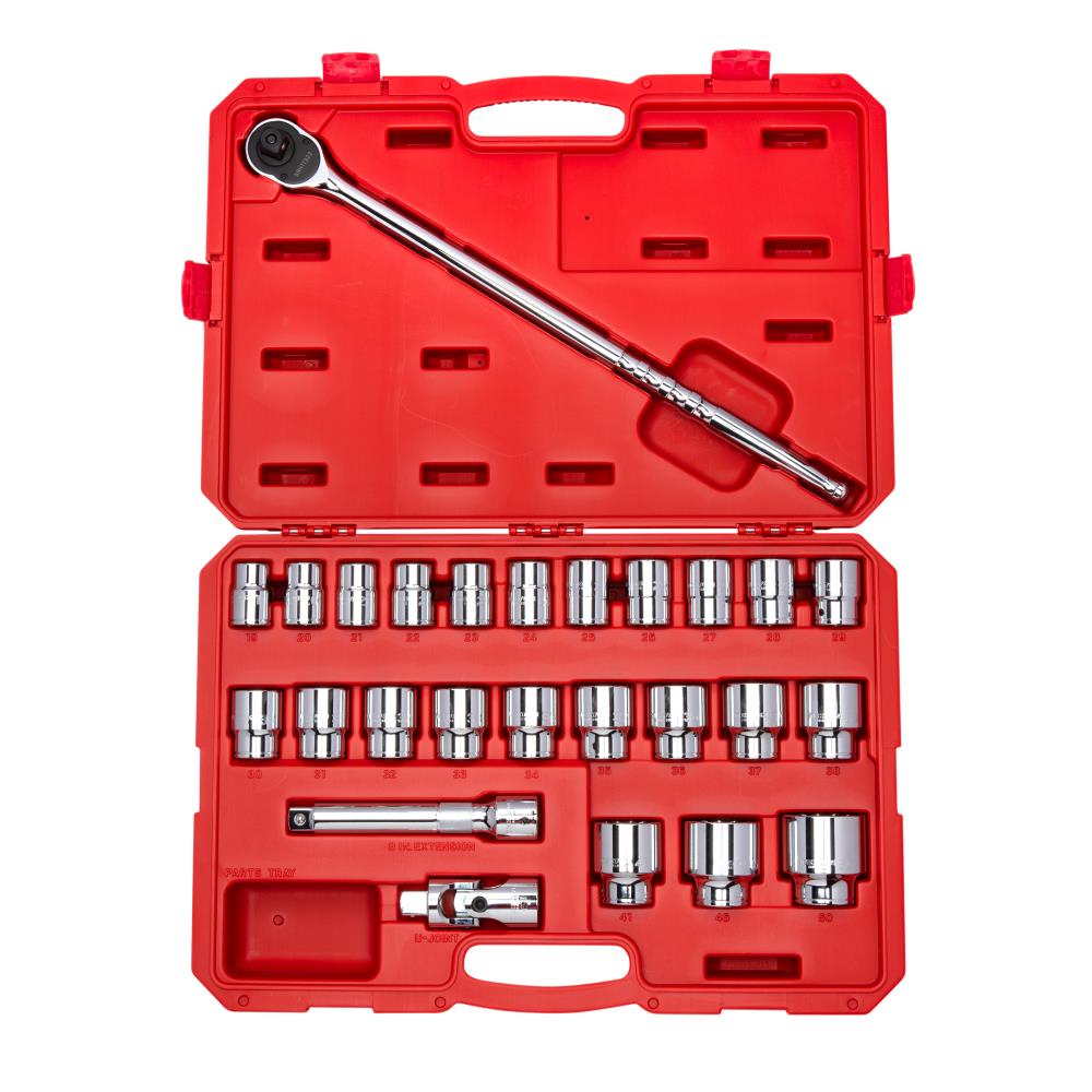 TEKTON 3/4-in Drive Metric Shallow Socket Set 27 -Pieces