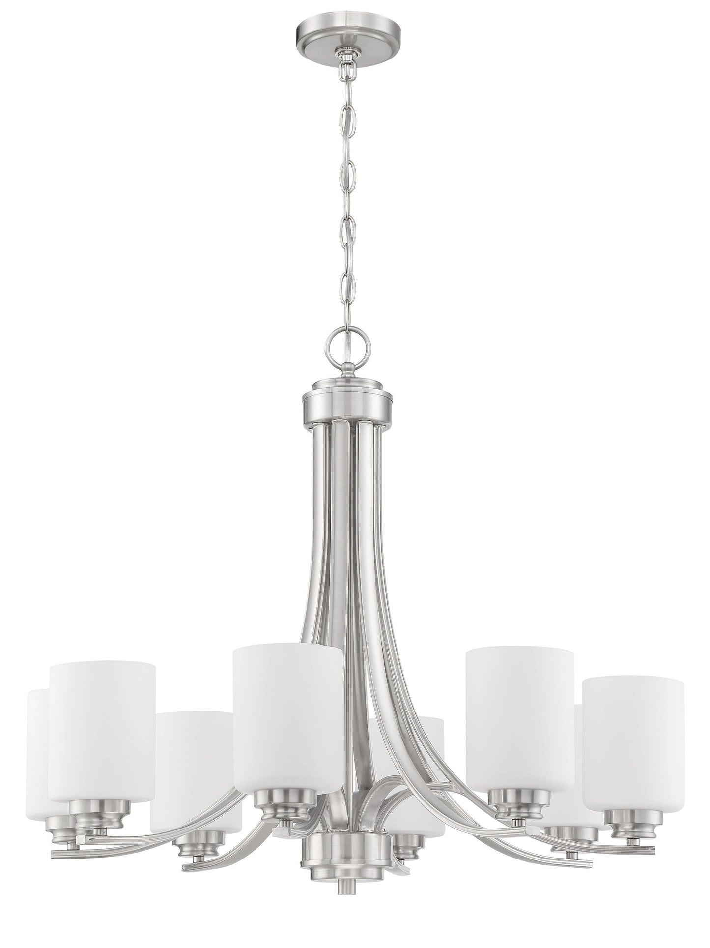 Craftmade Bolden 8 -Light Brushed Nickel Transitional For Use in Bedrooms, Dining Rooms, Foyers, Kitchens, Living Rooms Chandelier 2180083