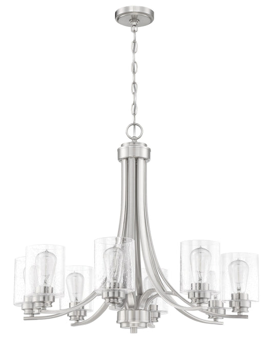 Craftmade Bolden 8 -Light Brushed Nickel Transitional For Use in Bedrooms, Dining Rooms, Foyers, Kitchens, Living Rooms Chandelier 2180082