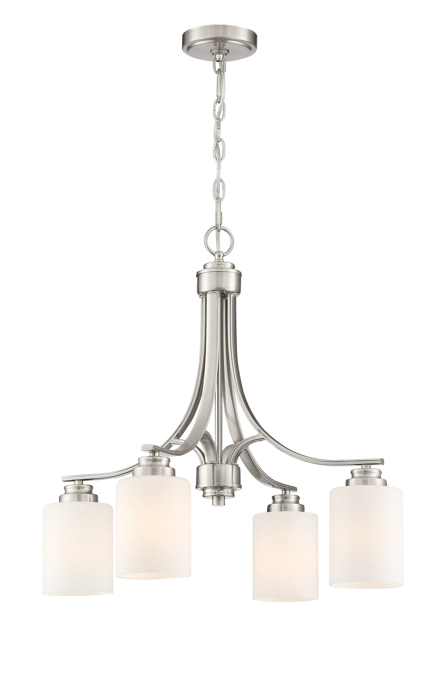 Craftmade Bolden 4 -Light Brushed Nickel Transitional For Use in Bedrooms, Dining Rooms, Foyers, Kitchens, Living Rooms Chandelier 2180080