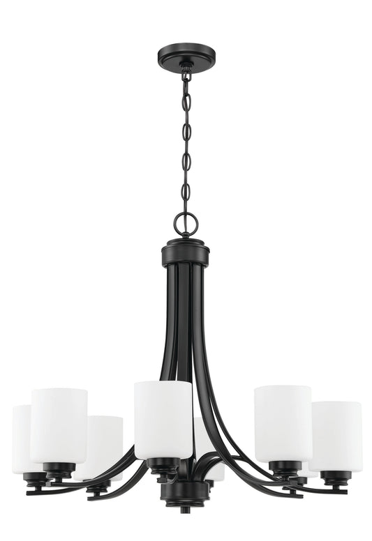 Craftmade Bolden 8 -Light Black Transitional For Use in Bedrooms, Dining Rooms, Foyers, Kitchens, Living Rooms Chandelier 2180075