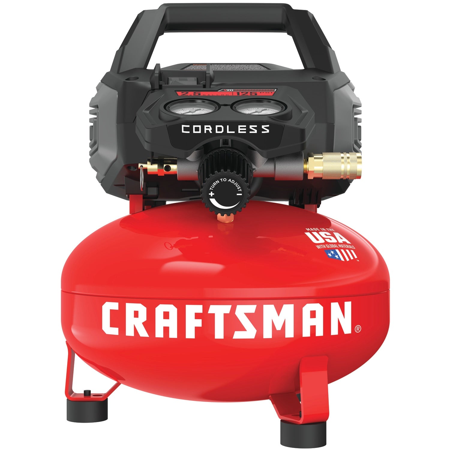 CRAFTSMAN V20 2.5-Gallon Portable Electric Cordless 125 PSI Pancake Air Compressor