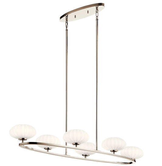 Kichler Pim 6 -Light Polished Nickel Modern/contemporary For Use in Bedrooms, Dining Rooms, Foyers, Kitchens, Living Rooms Chandelier 2220995