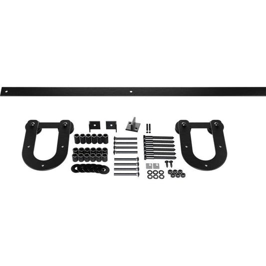 Goldberg Brothers 64-in Black Indoor Horseshoe Single Double Barn door hardware kit