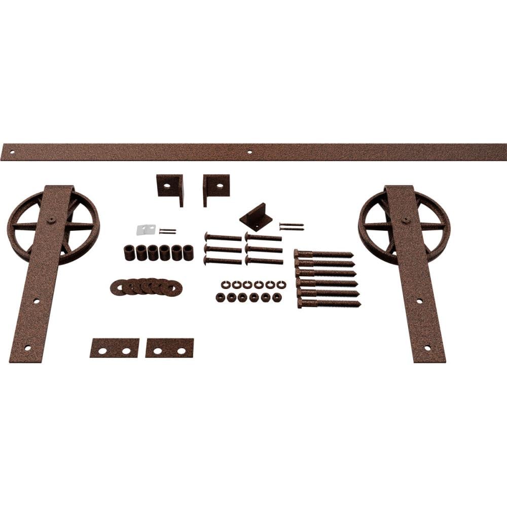 Goldberg Brothers 60-in Copper Vein Indoor Wagon Wheel Single & Double Barn Door Hardware Kit GB600155HWCV