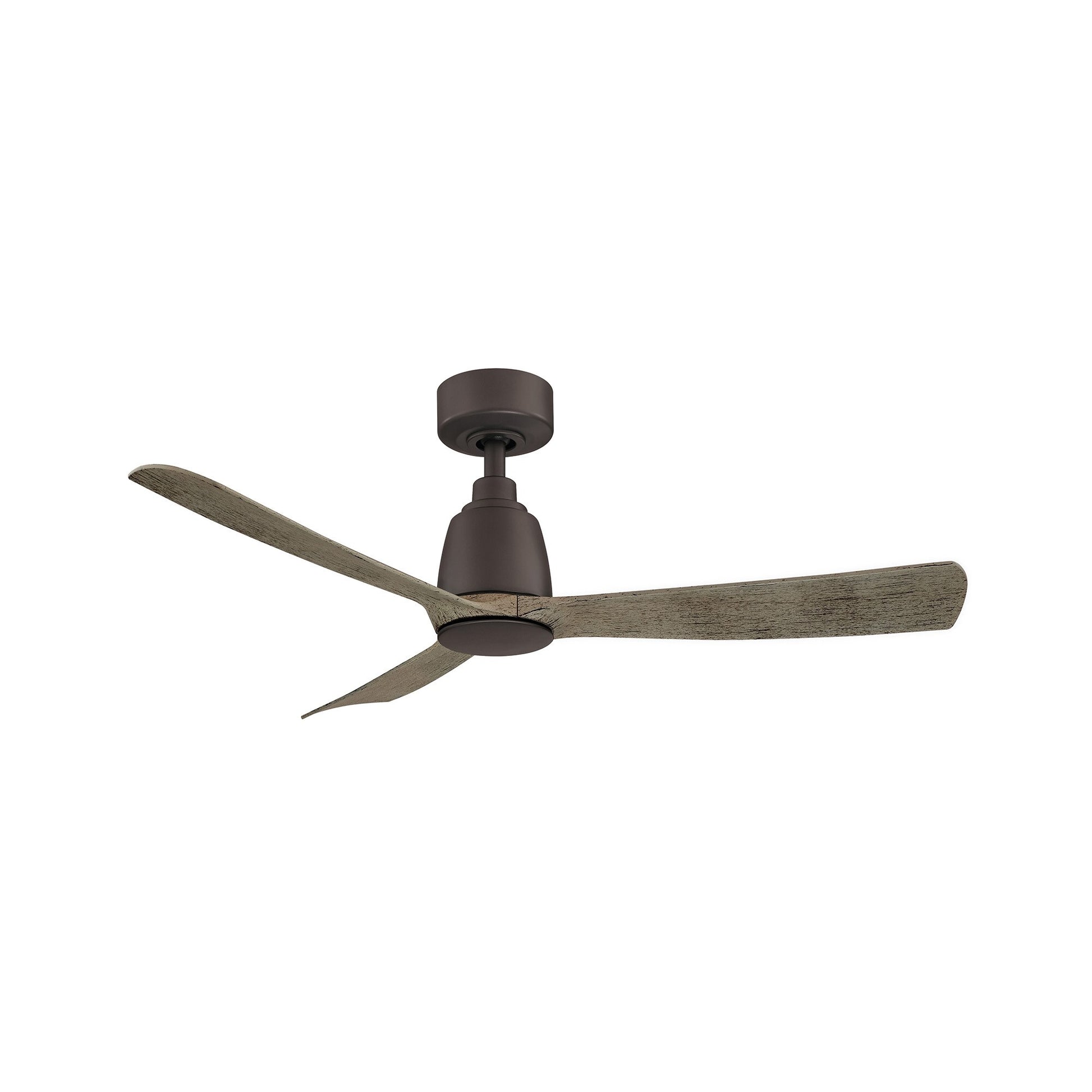 Fanimation Kute 44-in Matte Greige with Weathered Wood Blades Indoor/Outdoor Smart Propeller Ceiling Fan Light Kit Compatible and Remote (3-Blade) FPD8547GR
