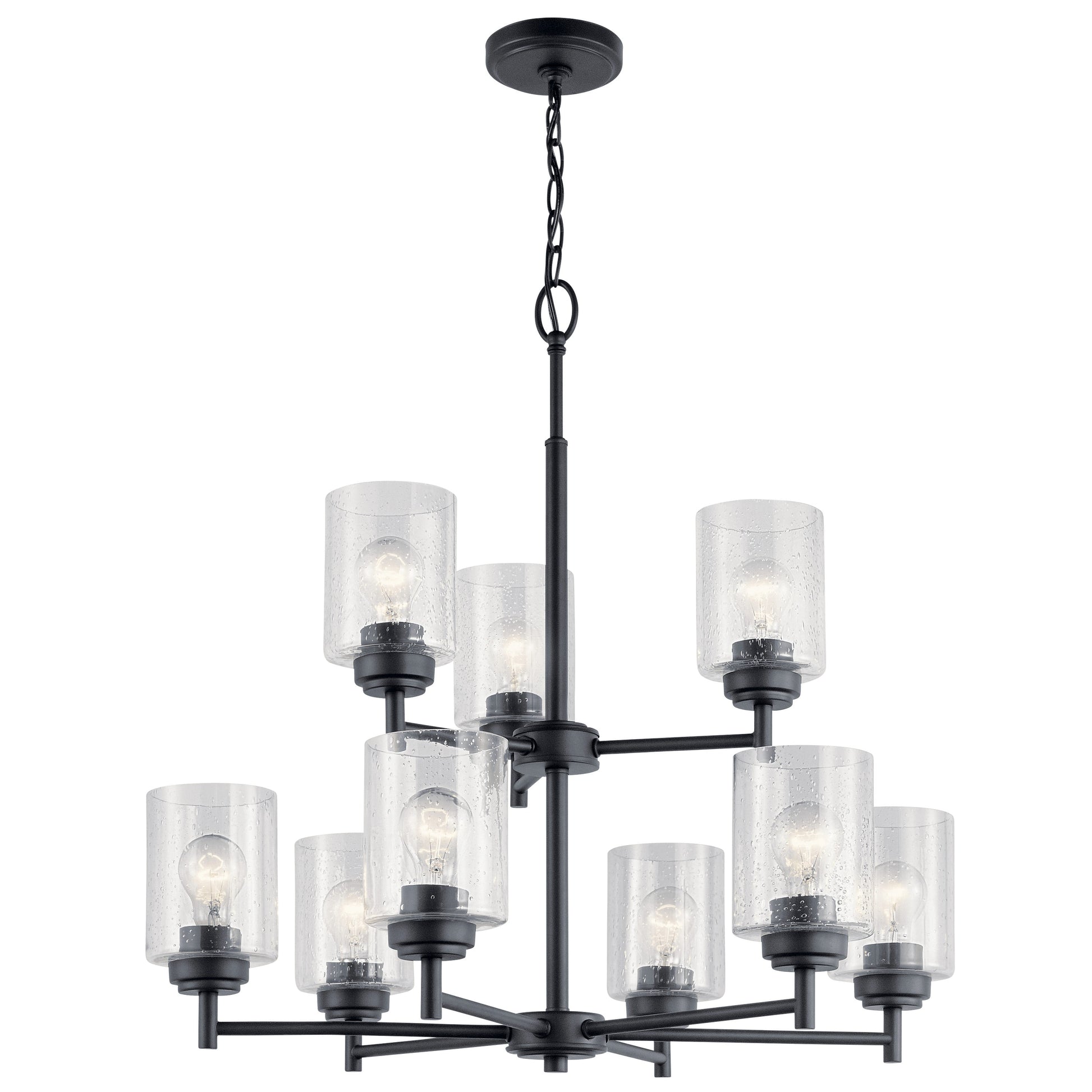 Kichler Winslow 9 -Light Black Modern/contemporary For Use in Bedrooms, Dining Rooms, Foyers, Kitchens, Living Rooms Chandelier 2416113