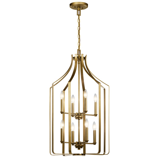 Kichler Morrigan 8 -Light Brass Traditional Cage For Use in Bedrooms, Dining Rooms, Foyers, Kitchens, Living Rooms Chandelier 2416107