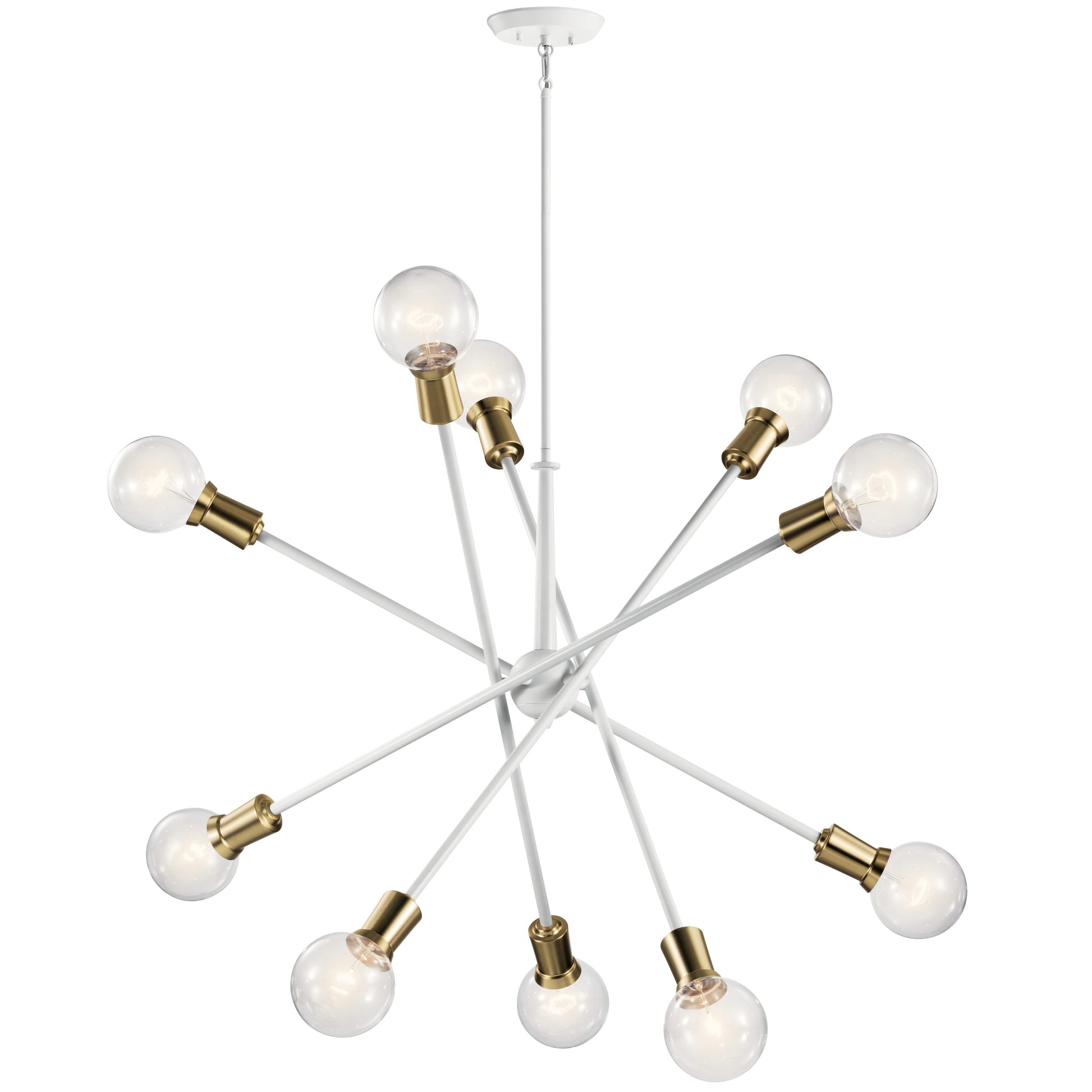 Kichler Armstrong 10 -Light White Mid-century For Use in Bedrooms, Dining Rooms, Foyers, Kitchens, Living Rooms Chandelier 2416134