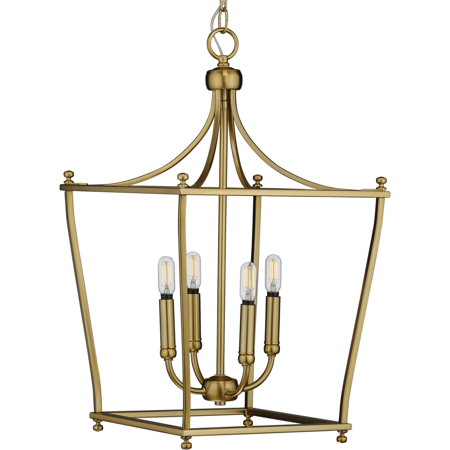 Progress Lighting Parkhurst 4 -Light Brushed Bronze Traditional Lantern Medium Hanging Pendant light 2467527