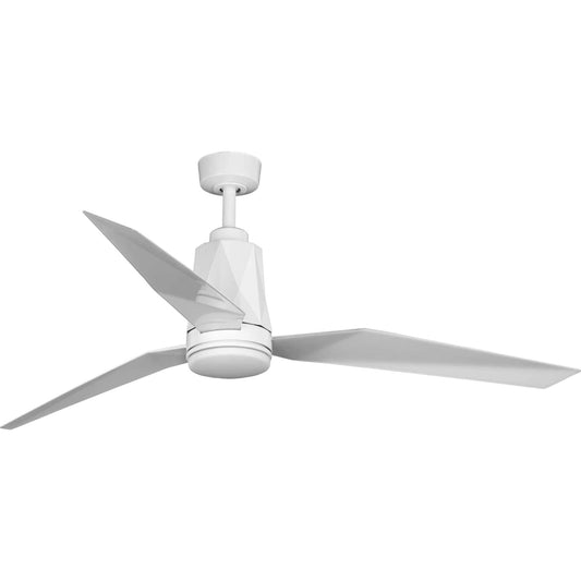 Progress Lighting Bixby 60-in Integrated LED Outdoor White with White Metal Flake Blades Propeller Ceiling Fan With Light - Remote Included ( 3 -Blade ) 2467271