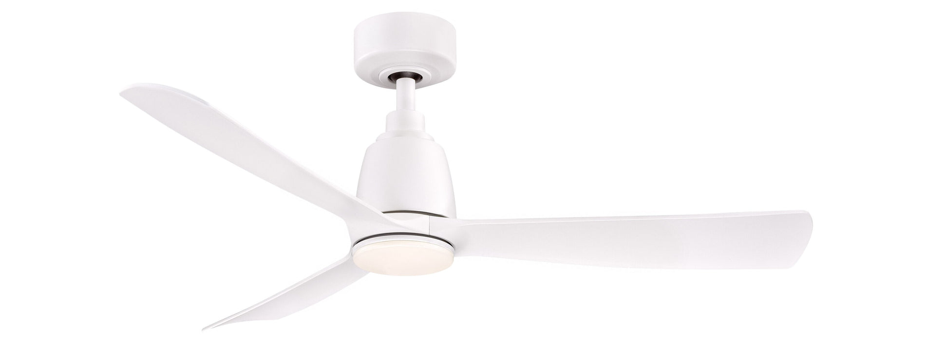 Fanimation Kute 44-in Matte White Color-changing Integrated LED Indoor/Outdoor Smart Propeller Ceiling Fan with Light and Remote (3-Blade) FPD8547MW-LK