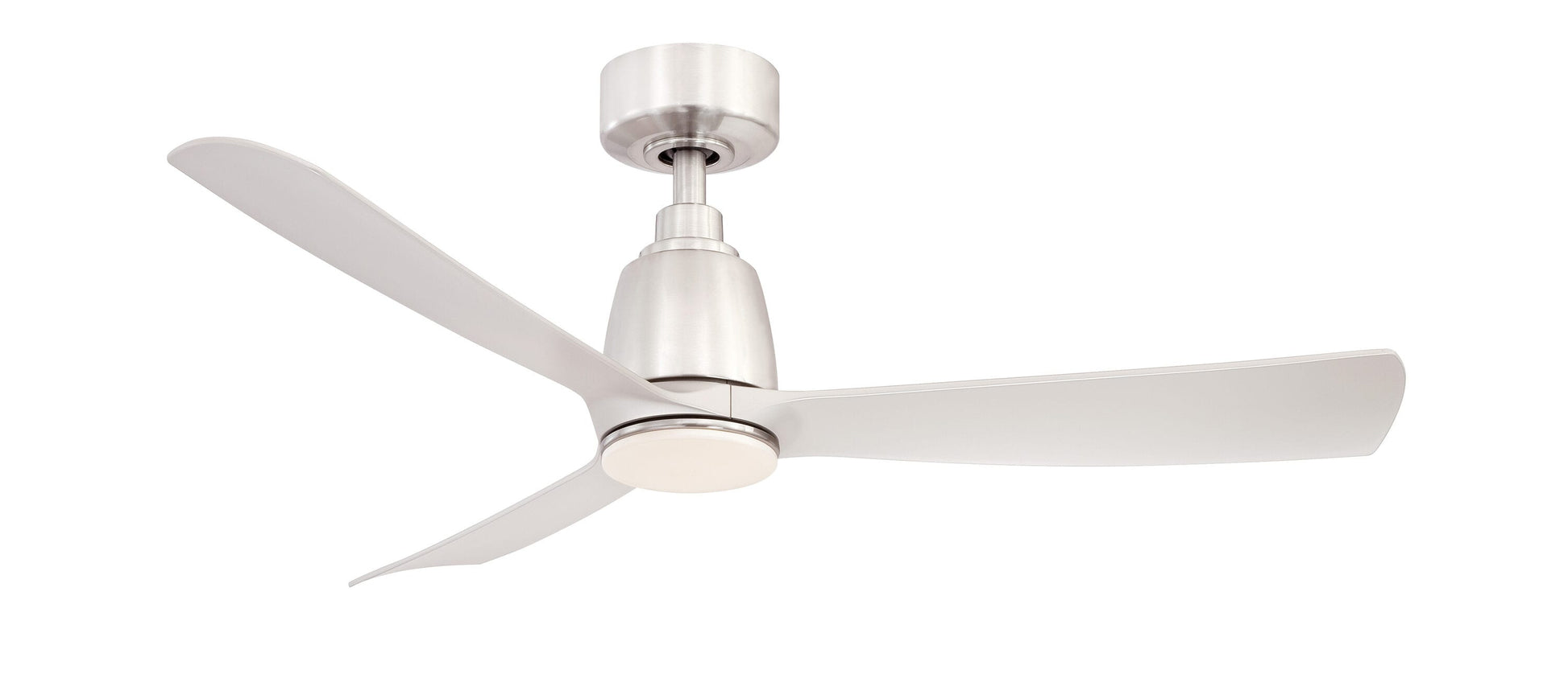 Fanimation Kute 44-in Brushed Nickel Color-changing Integrated LED Indoor/Outdoor Smart Propeller Ceiling Fan with Light and Remote (3-Blade) FPD8547BN-LK