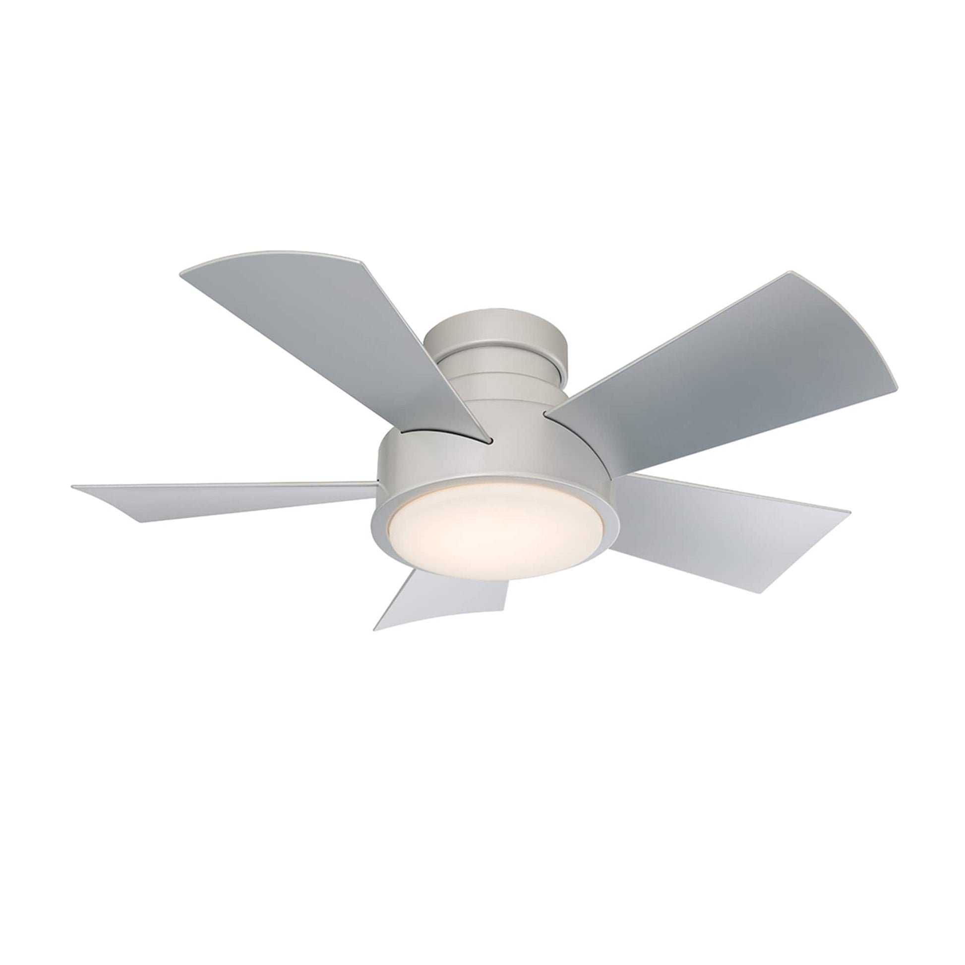 Modern Forms Vox 38-in Titanium Silver Integrated LED Indoor/Outdoor Flush Mount Smart Ceiling Fan with Light and Remote (5-Blade) FH-W1802-38L-TT