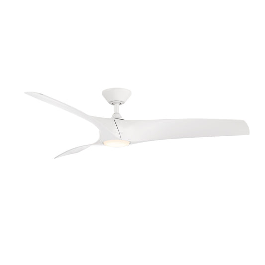 Modern Forms Zephyr 52-in Matte White Integrated LED Indoor/Outdoor Smart Ceiling Fan with Light and Remote (3-Blade) FR-W2006-52L-MW