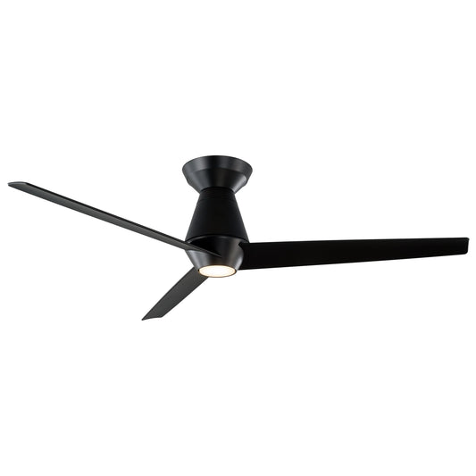 Modern Forms Slim 52-in Matte black Integrated LED Indoor/Outdoor Flush Mount Smart Ceiling Fan with Light and Remote (3-Blade) FH-W2003-52L-MB