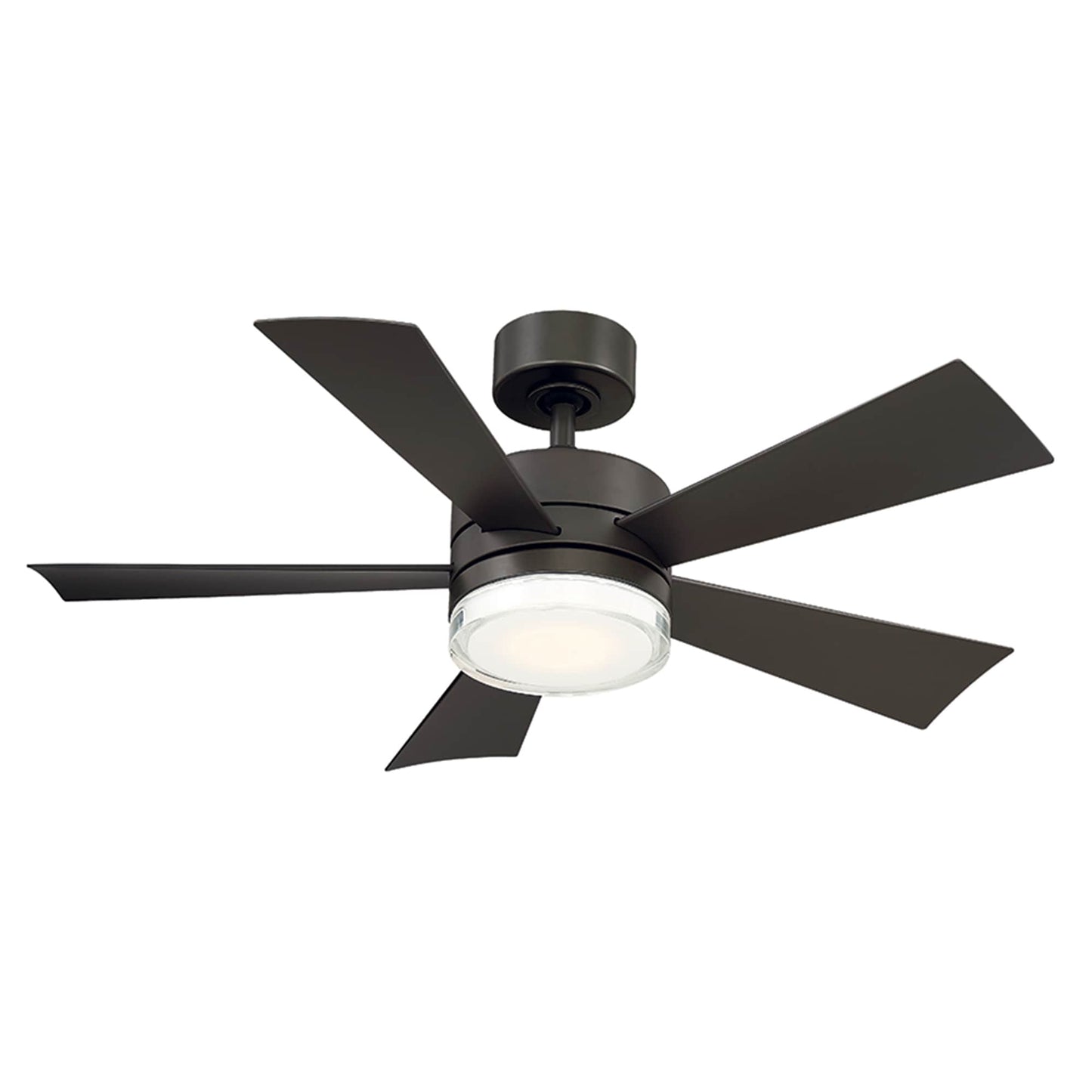 Modern Forms Wynd 42-in Bronze Integrated LED Indoor/Outdoor Smart Ceiling Fan with Light and Remote (5-Blade) FR-W1801-42L-BZ