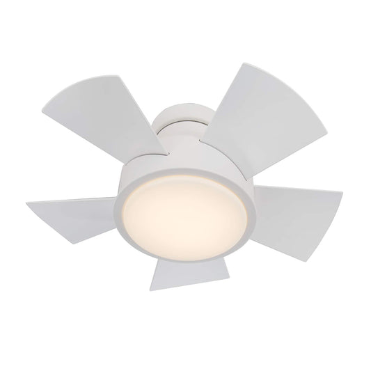 Modern Forms Vox 26-in Matte White Integrated LED Indoor/Outdoor Flush Mount Smart Ceiling Fan with Light and Remote (5-Blade) FH-W1802-26L-MW