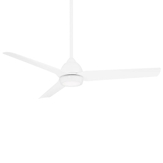 WAC Lighting Mocha 54-in Matte White Integrated LED Indoor/Outdoor Smart Ceiling Fan with Light and Remote (3-Blade) F-001L-MW