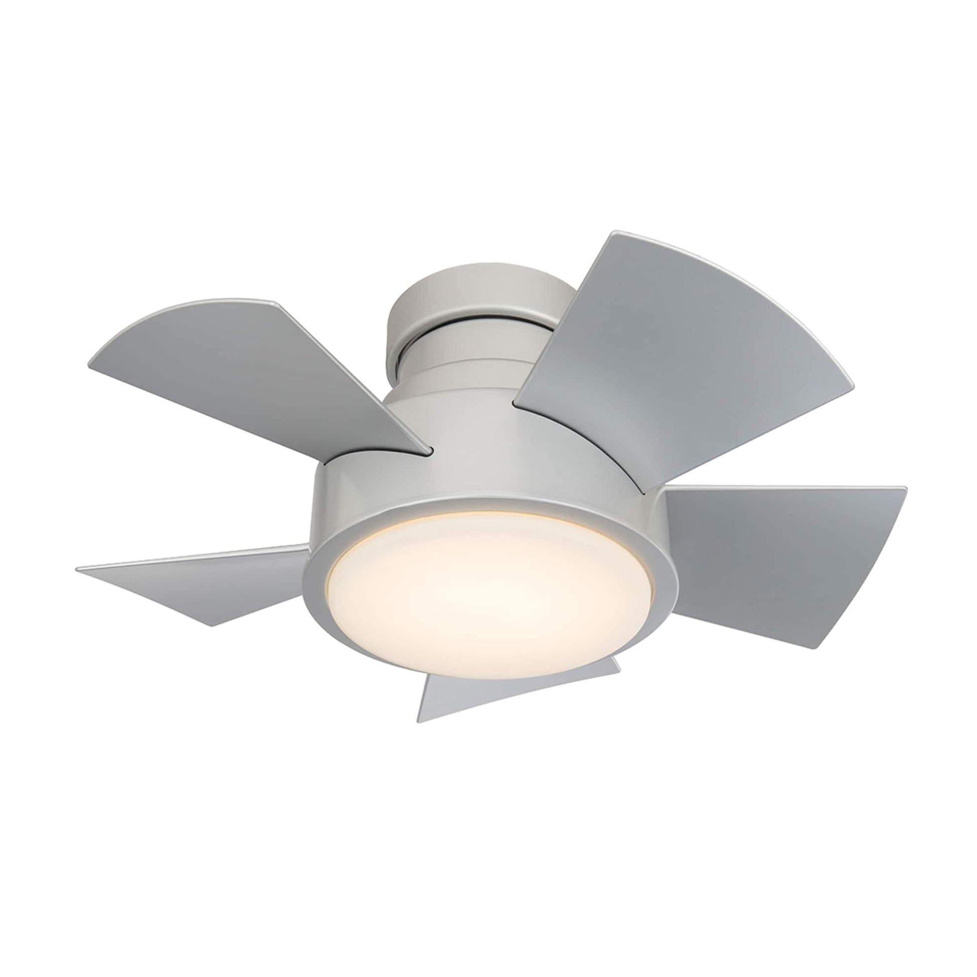 Modern Forms Vox 26-in Titanium Silver Integrated LED Indoor/Outdoor Flush Mount Smart Ceiling Fan with Light and Remote (5-Blade) FH-W1802-26L-TT