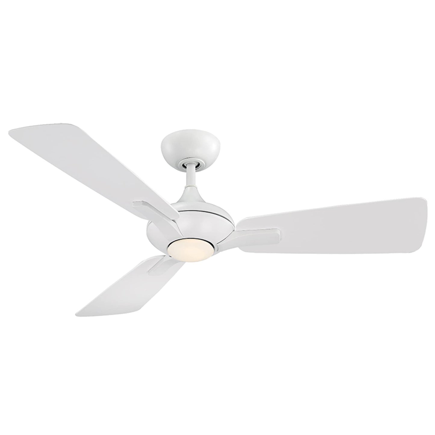 Modern Forms Mykonos 52-in Matte White Integrated LED Indoor/Outdoor Smart Ceiling Fan with Light and Remote (3-Blade) FR-W1819-52L-MW
