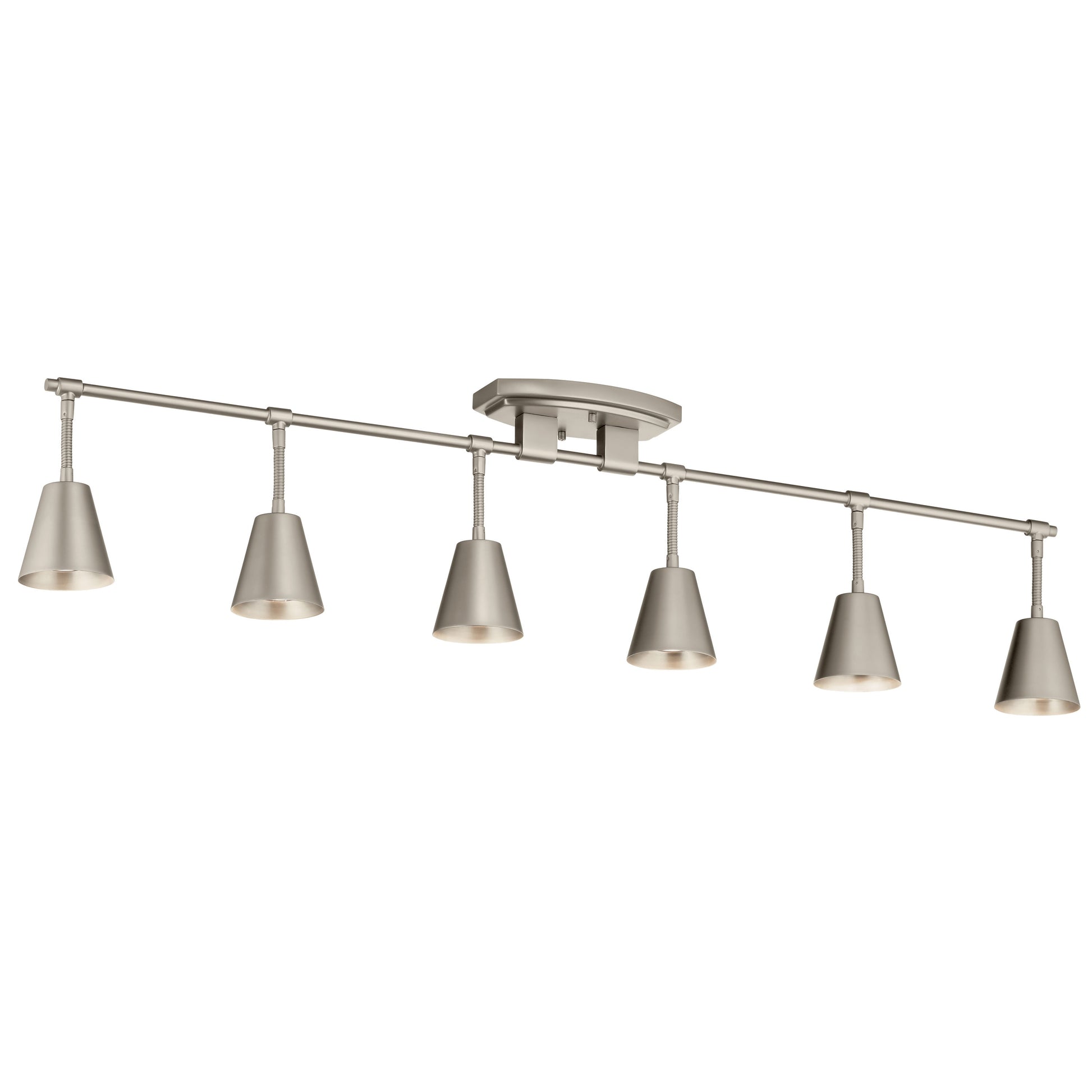 Kichler Sylvia 45-in 6 -Light Satin Nickel G5.3 base Mid-century Track Bar 2645858
