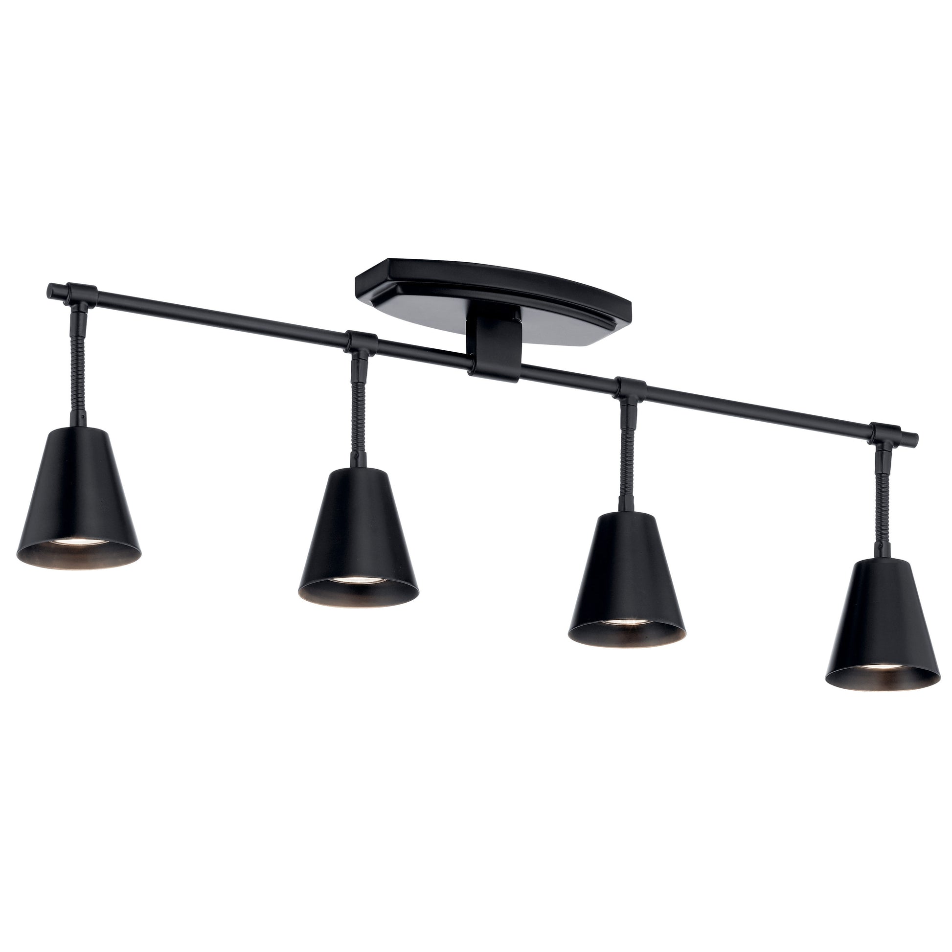 Kichler Sylvia 30-in 4 -Light Black G5.3 base Mid-century Track Bar 2645853