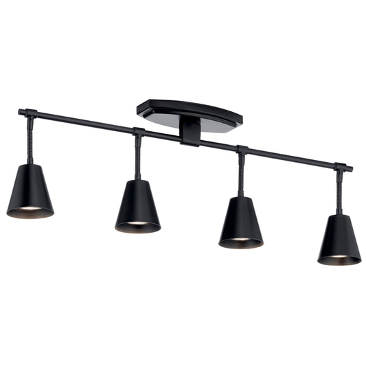 Kichler Sylvia 30-in 4 -Light Black G5.3 base Mid-century Track Bar 2645853