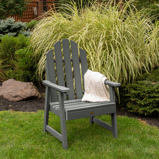 highwood Westport Coastal Teak Poly-lumber Frame Stationary Conversation Chair with Slat Seat