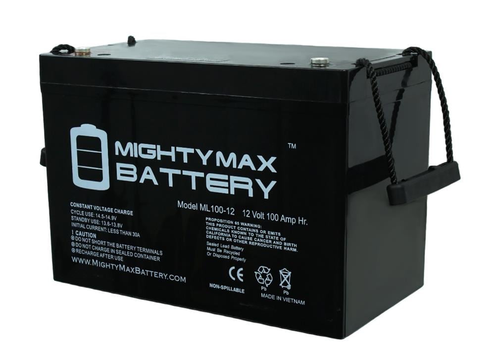 Mighty Max Battery 12 Volt 100 AH, Internal Thread Terminal, SLA AGM Rechargeable Sealed Lead Acid 121000 Backup Power Batteries ML100-12
