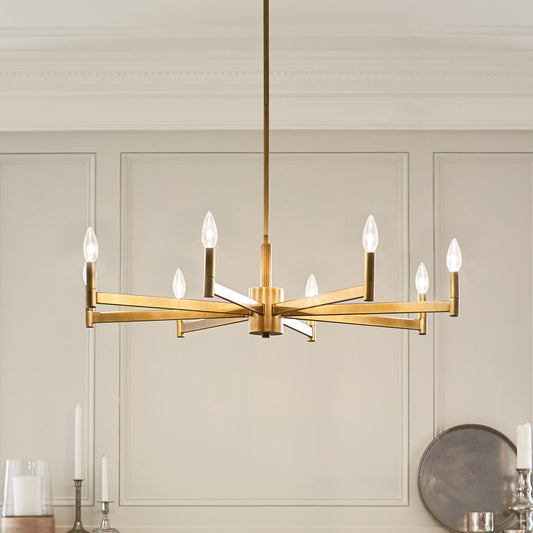 Kichler Erzo 8 -Light Brass Modern/contemporary For Use in Bedrooms, Dining Rooms, Foyers, Kitchens, Living Rooms Chandelier 1331743