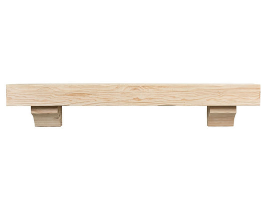 Mantels Direct 72-in W x 5-in H x 9-in D Unfinished Pine Hollow Rustic Fireplace Mantel NATURAL-72-URD