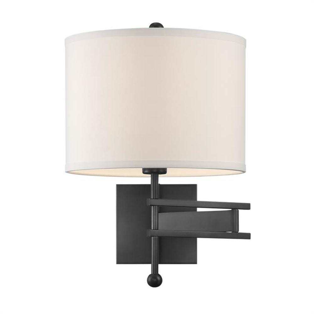 Crystorama Marshall 12.5-in W 1-Light Matte Black Modern/Contemporary Wall Sconce