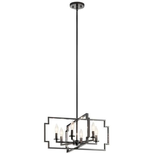 Kichler Downtown Deco 6 -Light Chrome Transitional For Use in Bedrooms, Dining Rooms, Foyers, Kitchens, Living Rooms Chandelier 2854270