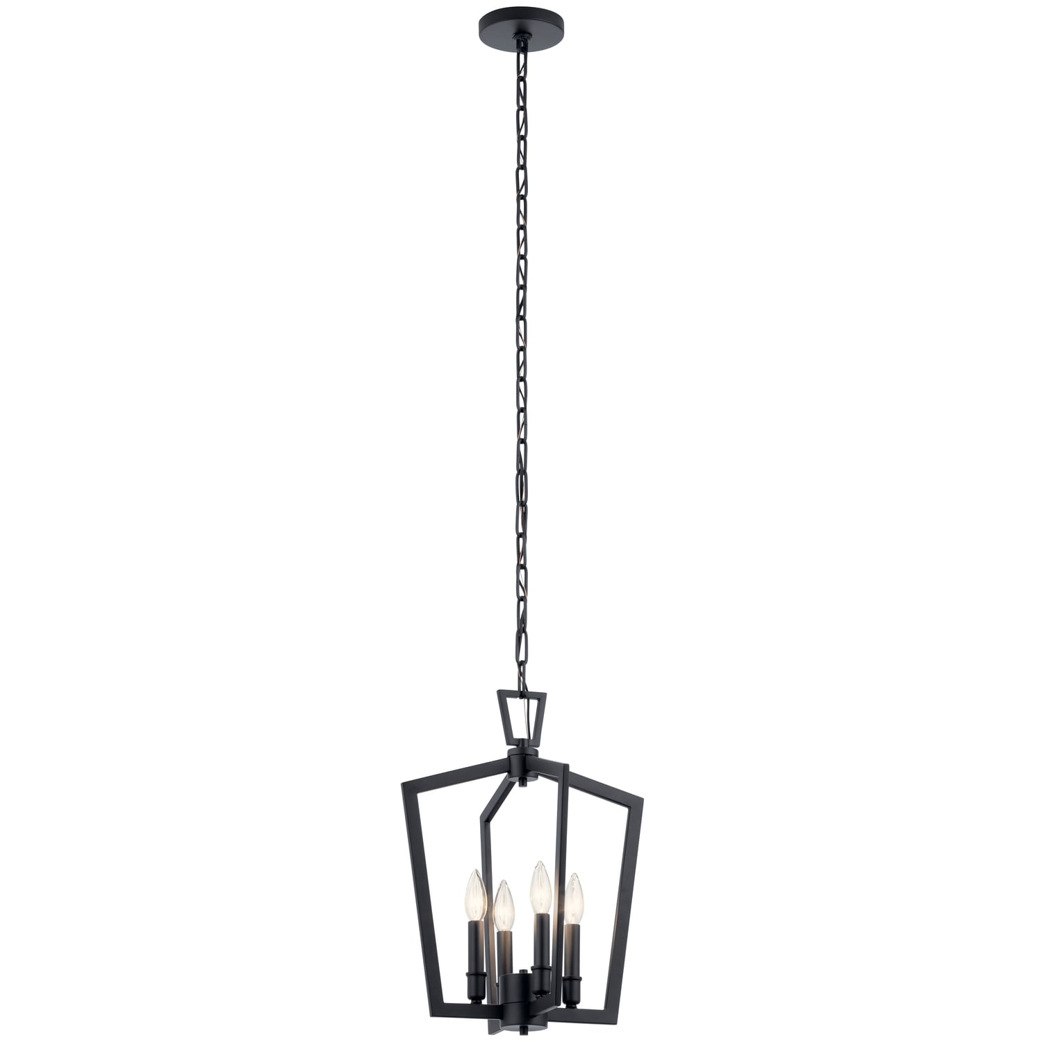 Kichler Abbotswell 4 -Light Black Traditional Lantern Medium Hanging Pendant light 2854272