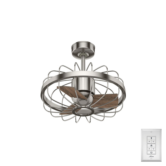 Hunter Roswell 16-in Brushed Nickel with Spiced Chai Oak Blades Fandelier Ceiling Fan Without Light ( 3 -Blade ) 2988670