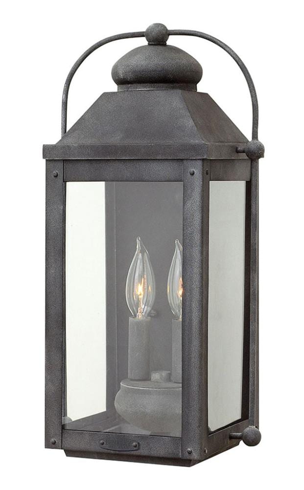 Hinkley Anchorage 2 -Light 17.75-in H Black Hardwired Outdoor Wall Light 3661418