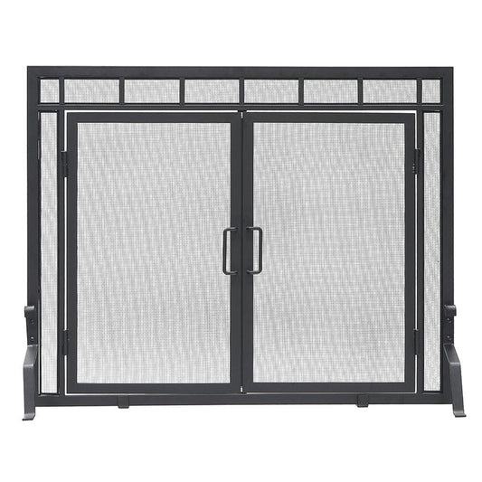 Minuteman International 5-in Matte Black Iron 1-Panel Flat Bi-fold Fireplace Screen X800285