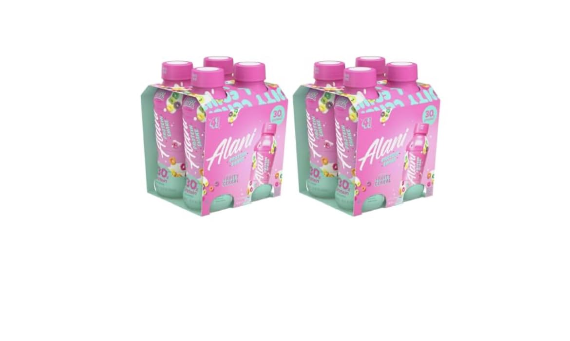 Fruity Cereal Protein Shake – 30g Protein, Low Sugar, Lactose-Free, 11.5 fl oz Bottles (2 Boxes, 4 Count Each)