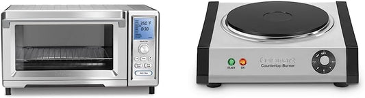 Cuisinart Convection Toaster Oven, Stainless Steel, TOB-260N1 & CB-30P1 Cast-Iron Single Burner, Stainless Steel