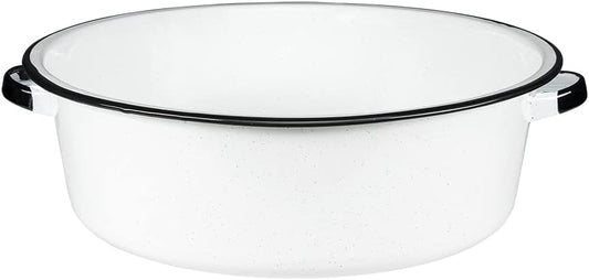 Granite Ware Enamel on Steel Dish Pan, 15-Quart Capacity - Sturdy Side Handles for Easy Lifting - Versatile for Boiling, Canning, Preparing Large Batches of Meals (Speckled White)