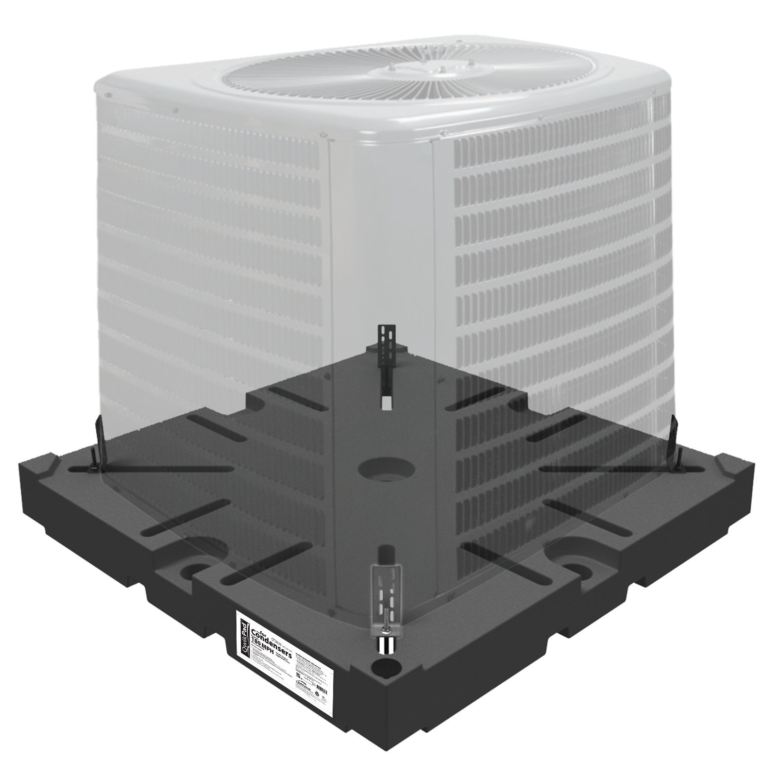 QwikProducts 36-in W x 4-in H Central Air Conditioner Condenser Pad QT8036