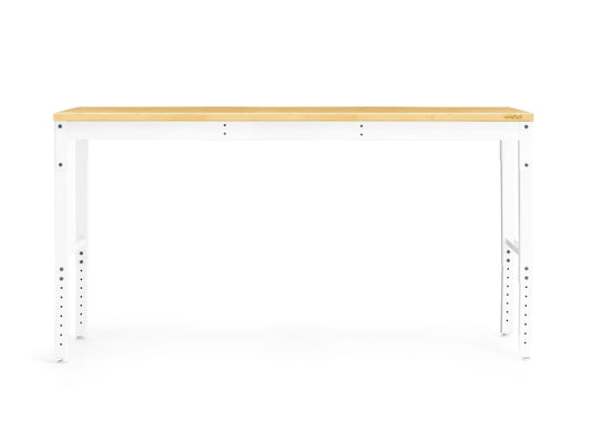 NewAge Products 72-in L x 43-in H White Bamboo Adjustable Height Portable Work Bench 55947