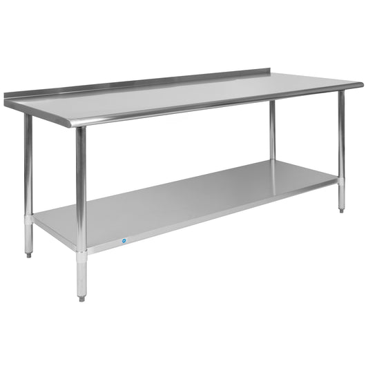 Flash Furniture Stainless Steel Contemporary/Modern Metal Counter Table, with Silver Finish and Metal Pedestal Base 30-in L x 36-in H