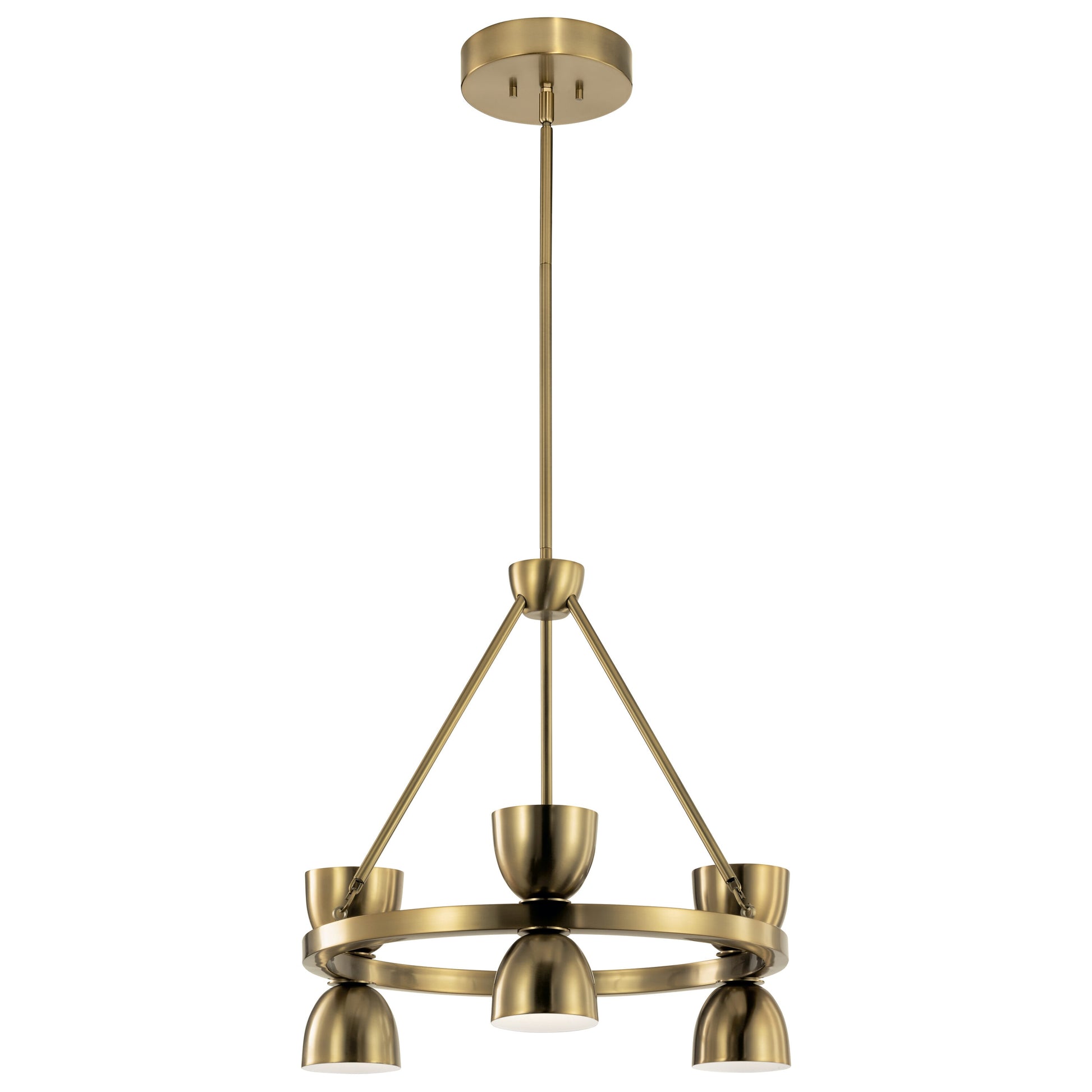 Kichler Baland 6 -Light Brushed Brass Mid-century Integrated LED For Use in Bedrooms, Dining Rooms, Foyers, Kitchens, Living Rooms Chandelier 4663028