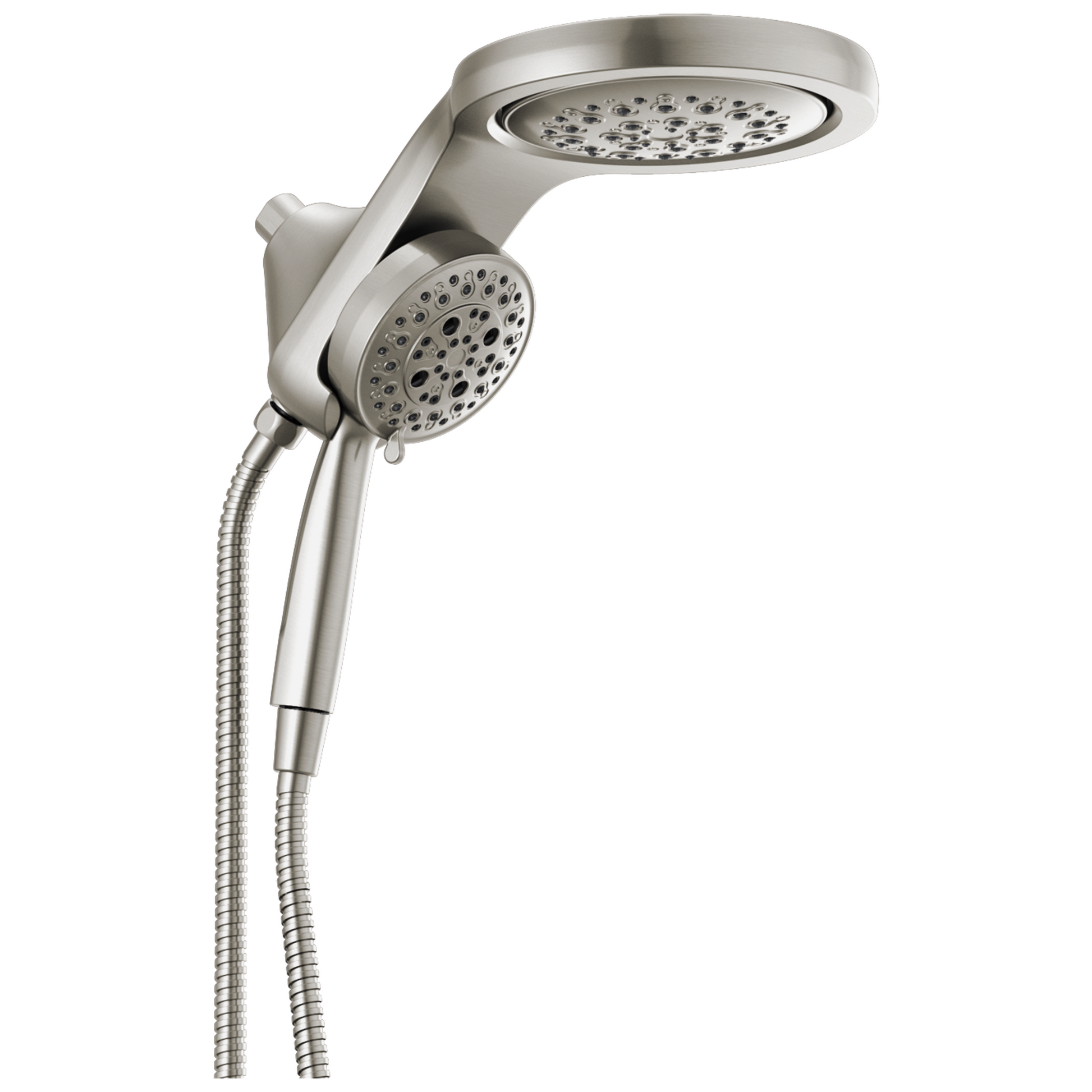 Delta HydroRain H2Okinetic 5.0 -Spray Lumicoat Stainless 7.875-in Round Dual/Combo High Pressure Rain Shower Head 2.5 GPM
