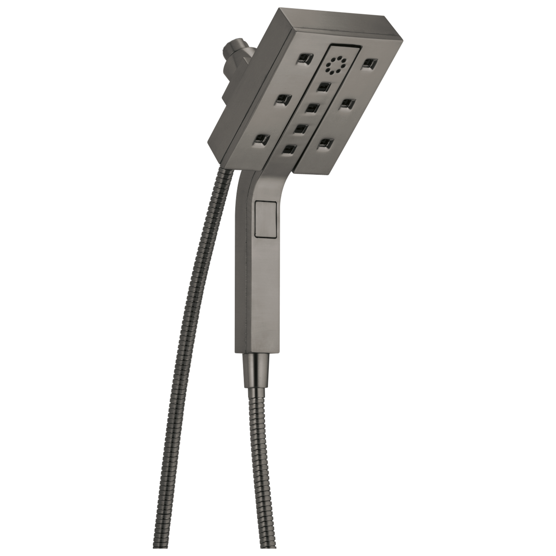 Delta 4.0 -Spray Lumicoat Black Stainless 5.9375-in Rectangle Dual/Combo Shower Head 1.75 GPM